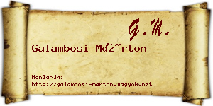 Galambosi Márton névjegykártya